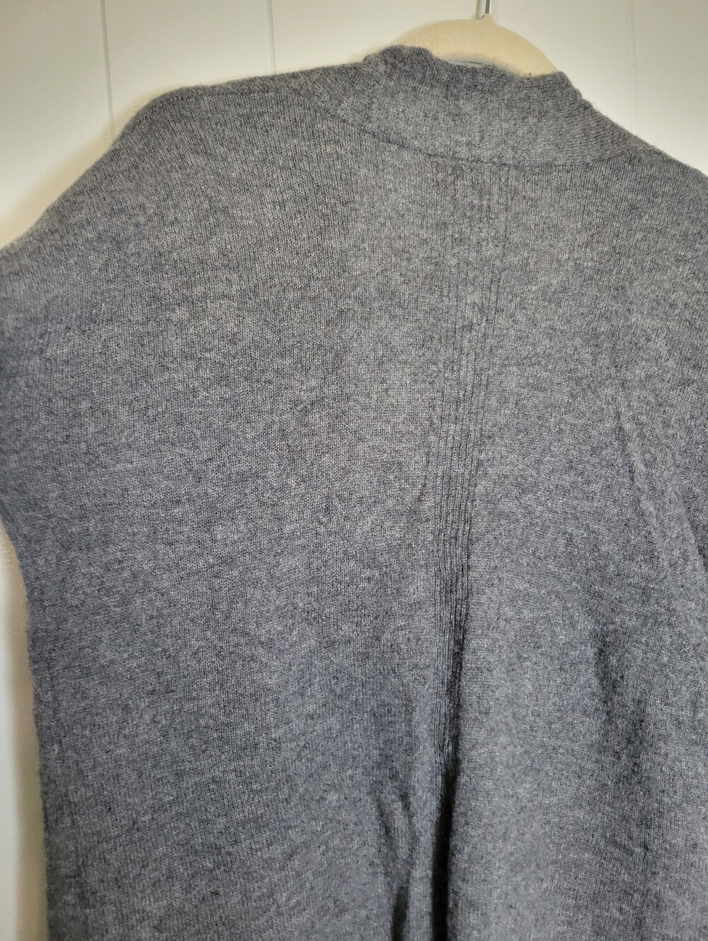 SALE Magaschoni Gray 100% Cashmere Cardigan Sweater Open Front Longline SM - Picture 6 of 9